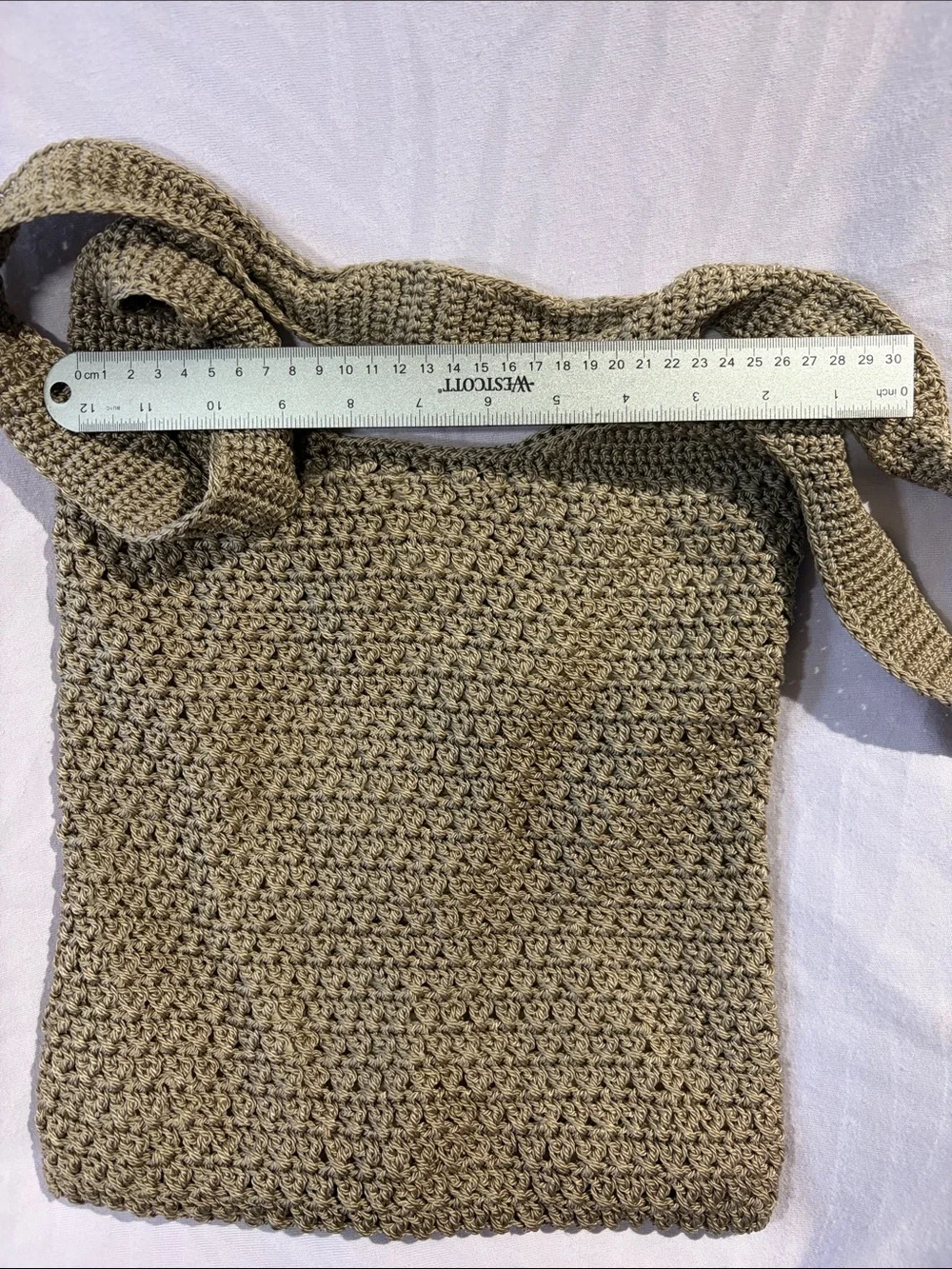 Unbranded Olive Crochet Knit Shoulder Bag